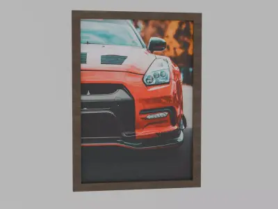 Car photo frame Low-poly 3D model