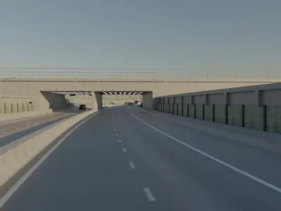 Highway animation scene 3D model