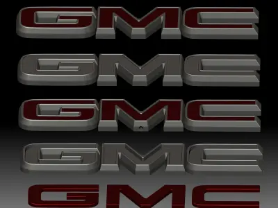 GMC logo General Motors car brand for 3D printer or CNC router 3D print model