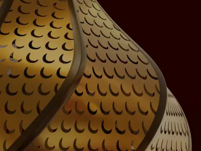 Moroccan Crescent Patterned Lamp 3D model