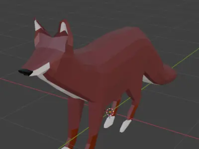 Fox Low Poly Low-poly 3D model