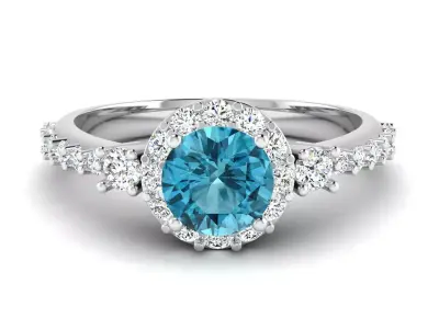 Ring M105 The luxury female ring with gems wedding 3D print model