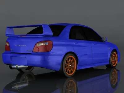 Subaru Impreza WRX STI 2004  Low-poly 3D model
