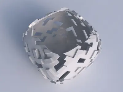 Bowl semi-quadratic with cuts and bulges 3D print model