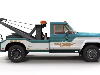 Jeep J20 Holmes tow truck Low-poly 3D model