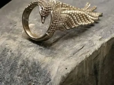 swan ring 3D print model