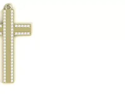 Diamond Cross Pendant Gold Silver Platinum Luxury Jewelry 3D print model