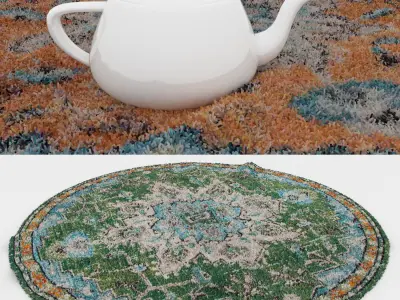 Round Rug Set 111 3D model