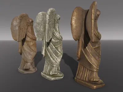 Angel Statue - PBR game-ready Low-poly 3D model