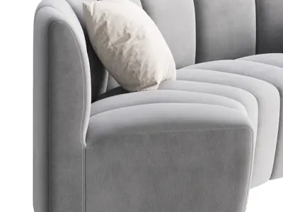 Lando modular curved seat 3D model