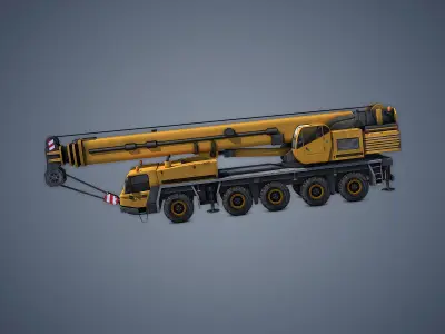 Mobile Crane Rigged Low-poly 3D model