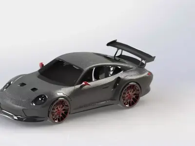 Porsche 911 Car 3D STEP IGES STL SolidWorks OBJ Blender Low-poly 3D model