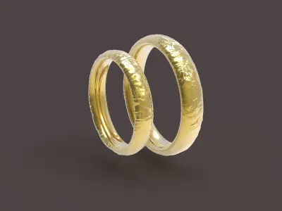 Nature comfort wedding rings  3D print model