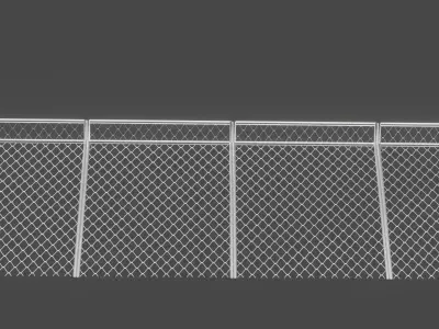 wire barrier 3d model low poly Low-poly 3D model