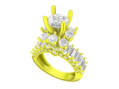 A7502 Luxury Korean Style Diamond Women Ring 3D print model