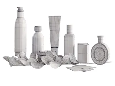 Decorative set with cosmetics 3D model