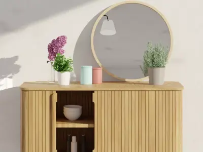 Wapong cabinet Low-poly 3D model