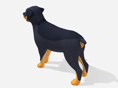 Cartoon Dog -Rottweiler Low-poly 3D model