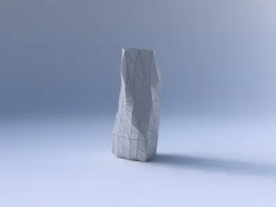 Vase twist curved tipping triangle with mosaic plates 3D print model