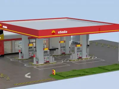 Gas station 3D model