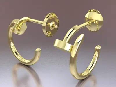 Juste Un Clou Earring 3d printing model 3D print model