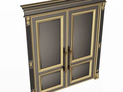 Carved Door Classic 01601 Black Low-poly 3D model