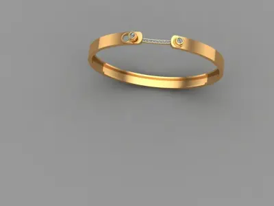 Openable Spring Diamond Bracelet 3D print model