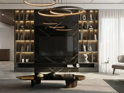 Modern Villa Living room 3D model