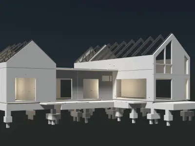 Precast house structure 3D model