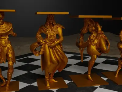 Egypt Chess Set  Character Pharaoh Chess Pieces  Free 3D print model