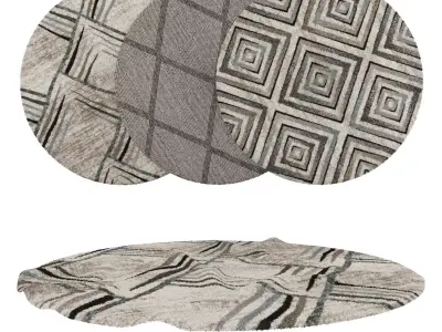 Round Rug Set 306 3D model