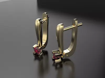 Big diamond earrings  3D print model