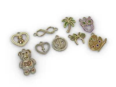  dijes- Colgantes paquete de 8 surtidos mas 1 dije de regalo -v- 3D print model