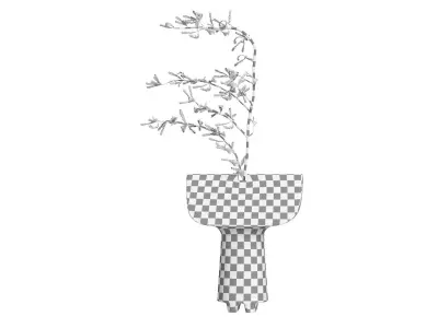 Old Rustic Leaf Vase 3D model