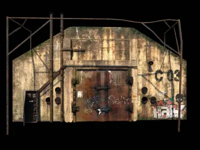 Facade  Of Abandoned Nuclear Bunker  3D model