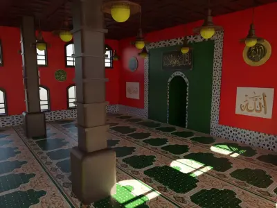 Mosque Interior Low-poly 3D model