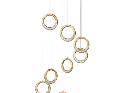 Luxury Ring Led Chandelier 3D model
