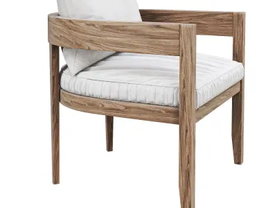 RH Outdoor Baimain restangular table chair Low-poly 3D model