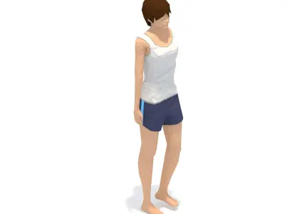 Tree Pose Yoga Exercise Woman Animation Low-poly 3D model