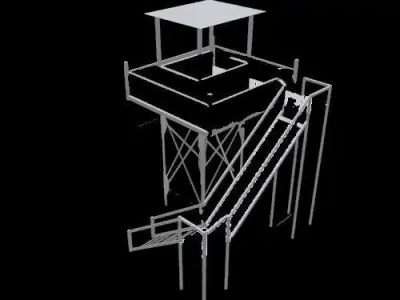 Military tower  Low-poly 3D model