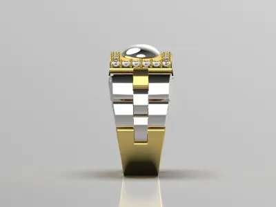 Luxury man Rolex design diamond ring model ror0039 3D print model