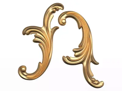 Corner Carved  Decoration Low-poly 3D model