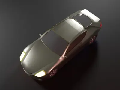 Low Poly Car silver Low-poly 3D model