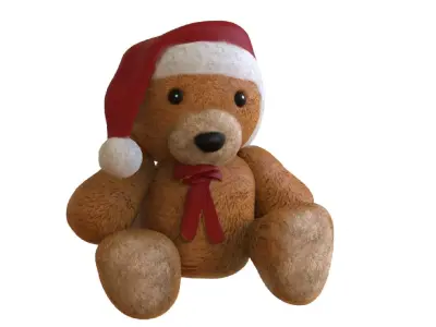 Christmas Teddy Bear Low-poly 3D model