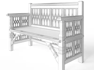 Medieval Bench 3D model