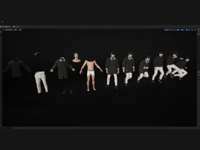 Mens Autumn and Casual Outfits 3D Model Collection