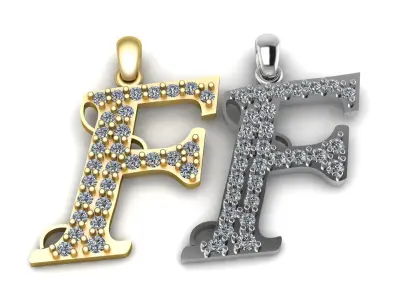 Alphabet F Pendant 3d Printable Model 3D print model