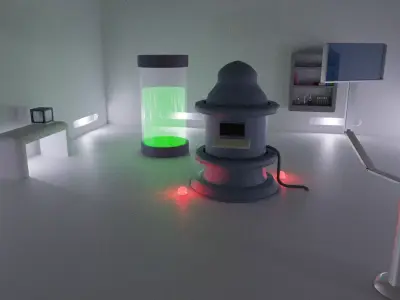 laboratory white Low-poly 3D model