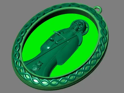  santa muerte holy death small size pendant 3D STL 3DM skull 3D print model