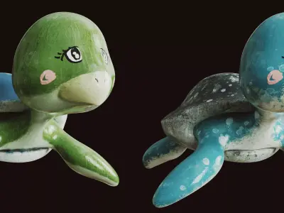 Turtle cute statue 3D model